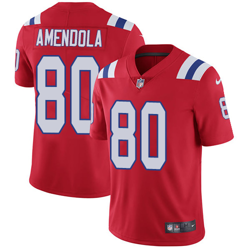 Nike Patriots #80 Danny Amendola Red Alternate Men's Stitched NFL Vapor Untouchable Limited Jersey - Click Image to Close
